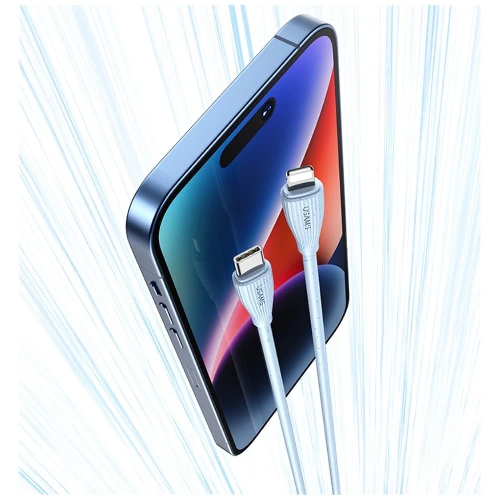 USAMS Green Series SJ717 30W USB-C / Lightning cable 1m pink - 6