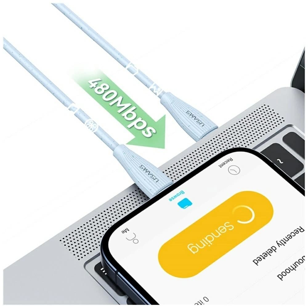 USAMS Green Series SJ717 30W USB-C / Lightning cable 1m pink - 9