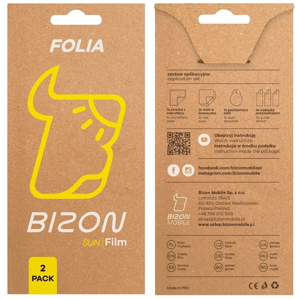 Folia matowa Bizon Glass Film Sun do Xiaomi Poco F7 Ultra [2 PACK] - 6
