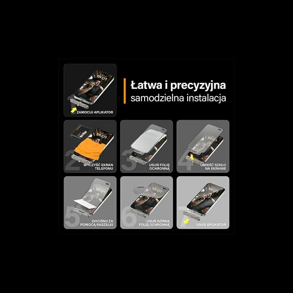 Szkło hybrydowe PanzerGlass Matrix D3O UWF do Apple iPhone 15 Pro Ultra-Wide-Fit rPET - 8