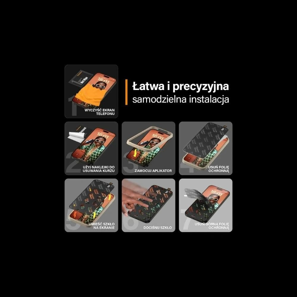 Szkło hartowane PanzerGlass Re:fresh Glass do Apple iPhone 15 Pro Max Ultra-Wide-Fit Screen Protection Easy Aligner - 14