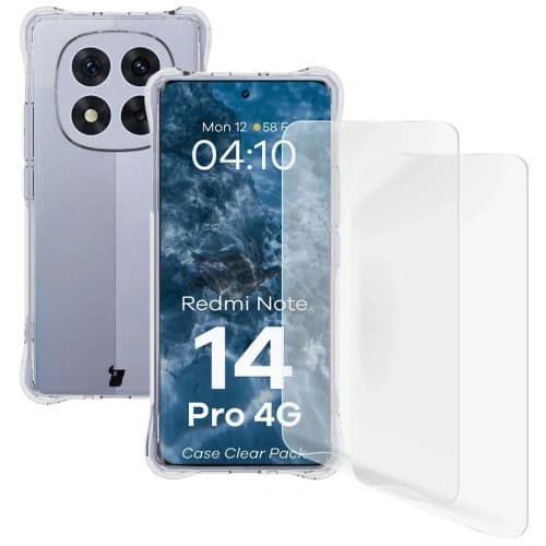 Etui + 2x folia na ekran Bizon Case Clear Pack do Xiaomi Redmi Note 14 Pro 4G