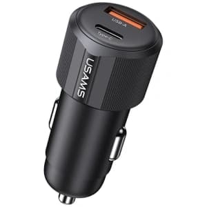 USAMS YT Series CC283 60W Car Charger 1xUSB-A 1xUSB-C black