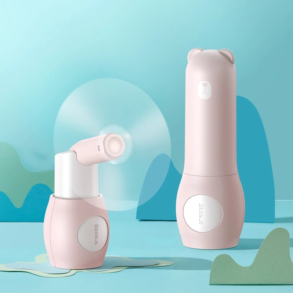 Hordozható kézi ventilátor Baseus Tricolor Bear (rózsaszín) - 6