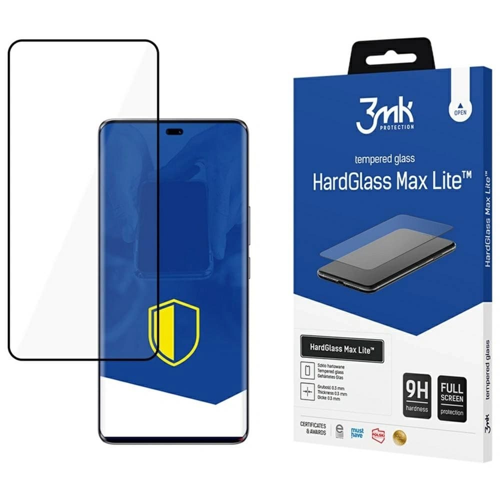 3MK HardGlass Max Lite edzett üveg Honor Magic7 Lite fekete színben - 1