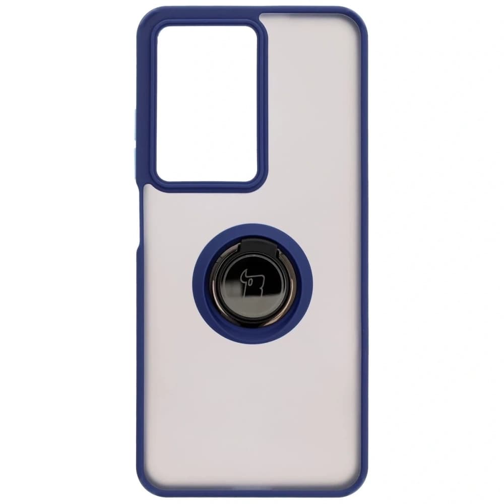 Bizon Case Hybrid Ring Realme C75 4G / 14x 5G rauchig mit einem marineblauen Rahmen - 2