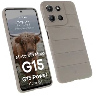 Bizon pouzdro Tur Motorola Moto G15 / G15 Power světle šedé