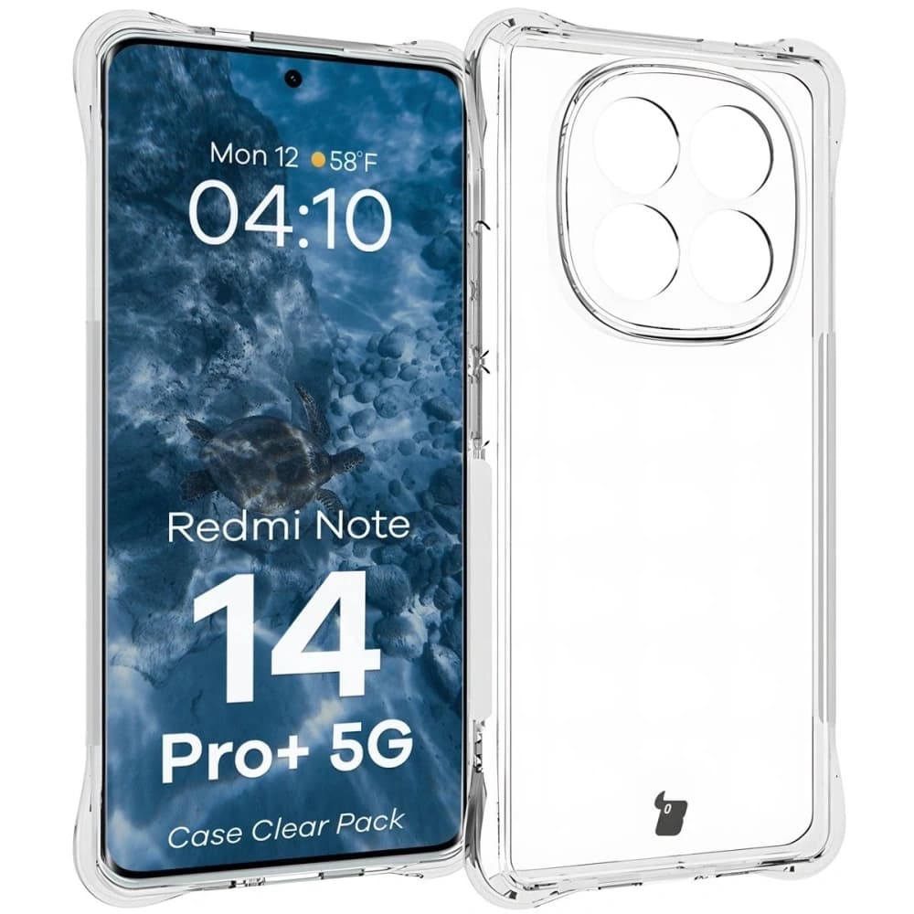 Bizon Case Clear Pack flexibles Gehäuse + 2x Bildschirmfolie für Xiaomi Redmi Note 14 Pro+ Plus 5G - 3