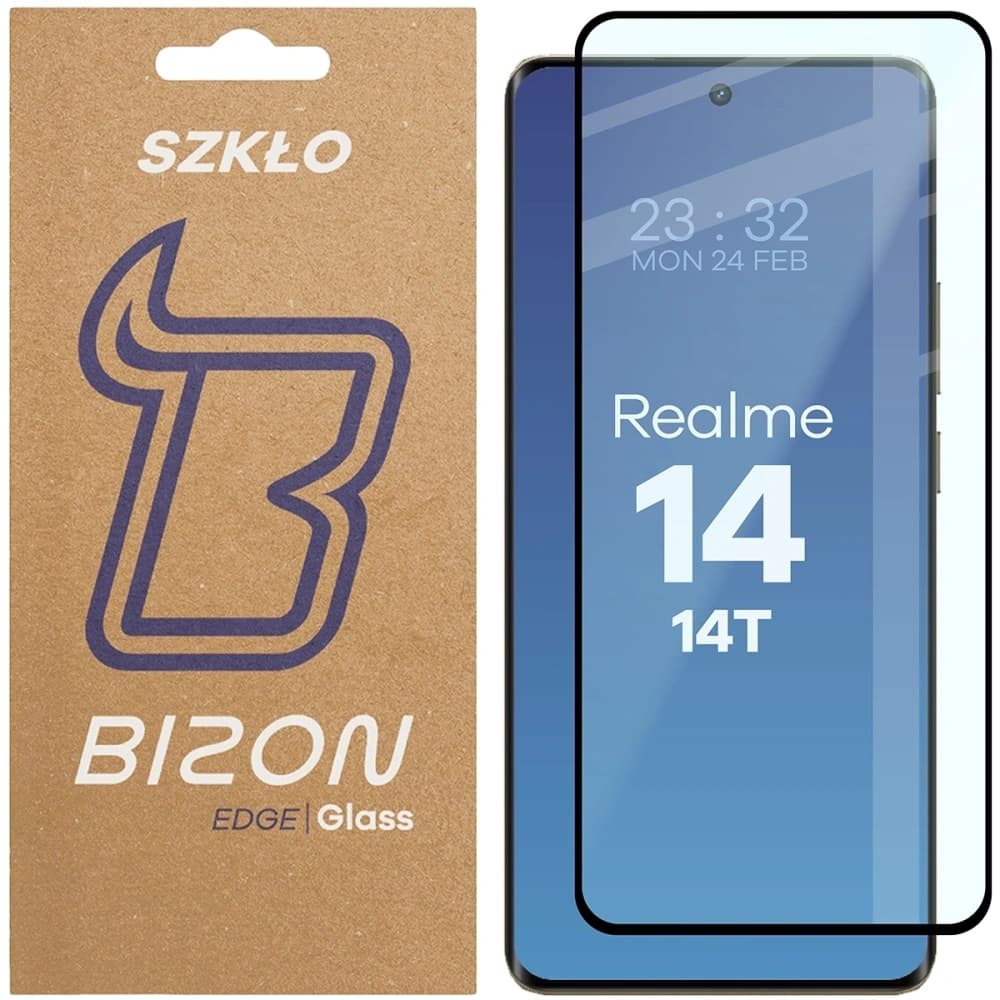 Bizon Glass Edge 2 Realme 14 5G / 14T 5G black frame - 1