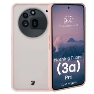 Bizon Case Angelo Nothing Phone (3a) Pro transparent mit einem pinken Rahmen