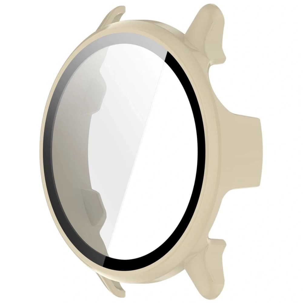 Bizon Case+Üveg Óra Garmin Vivoactive 6 bézs - 2