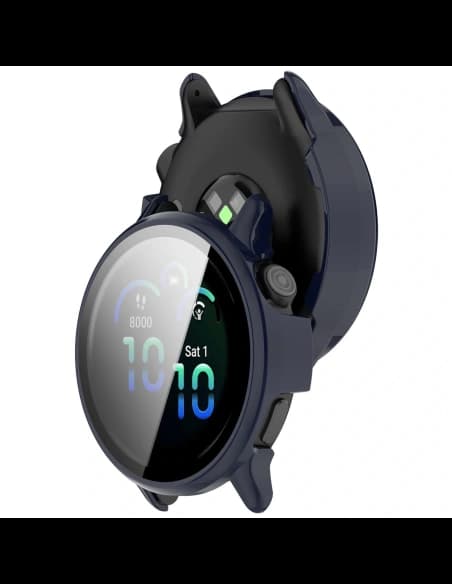 Etui ze szkłem do zegarka Bizon Case+Glass Watch do Garmin Vivoactive 6 niebieskie