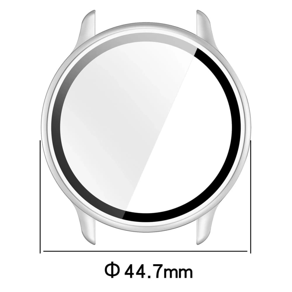 Bizon Case+Glass Óra Garmin Vivoactive 6 selyem ezüst - 2