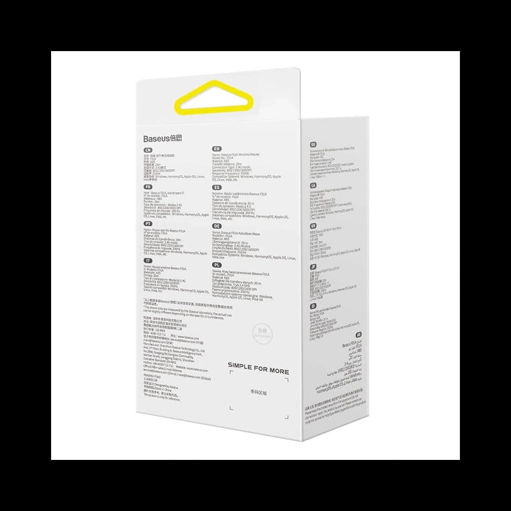 Baseus F01A Wireless Mouse 2.4G 1600DPI (Gray) - 10