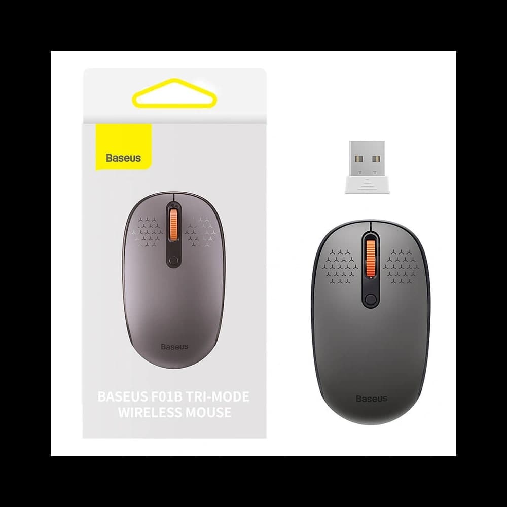 Baseus F01B Tri-Mode Wireless Mouse 2.4G BT 5.0 1600 DPI (gray) - 1