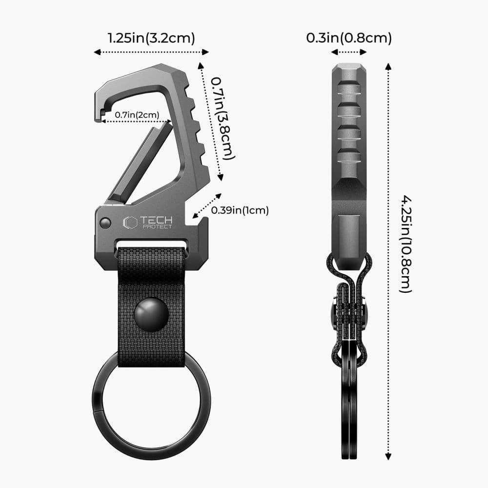 Tech-Protect Slidelock Karabiner Kulcstartó Gunmetal - 7