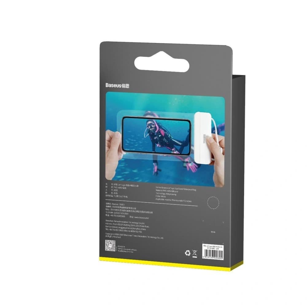 Etui universal rezistent la apă Baseus Let's Go pentru smartphone-uri (alb) - 8