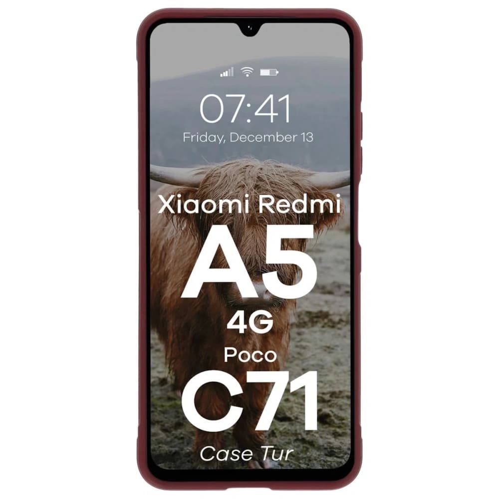 BIZON Hülle Tur Xiaomi Redmi A5 4G / POCO C71 4G burgunderrot - 5