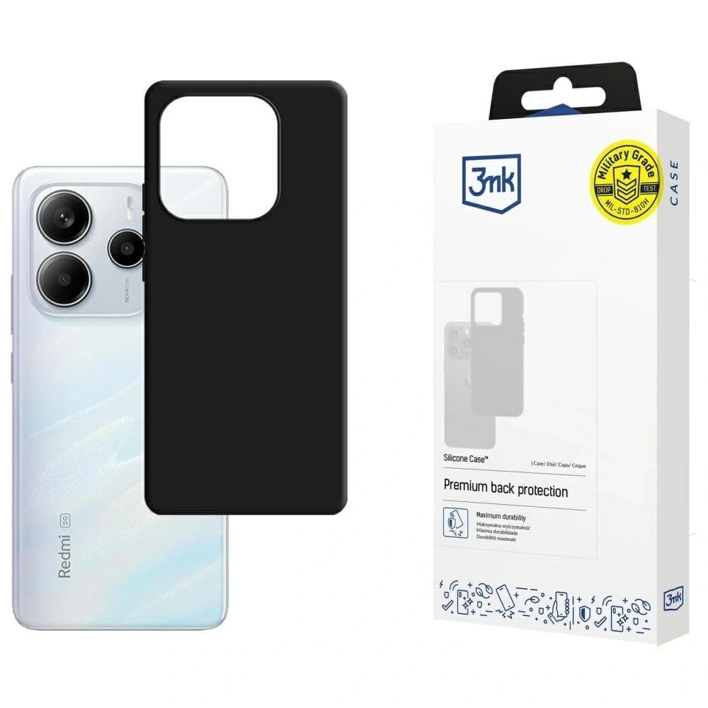 3MK Silicone Case Xiaomi Redmi Note 14 5G black - 1