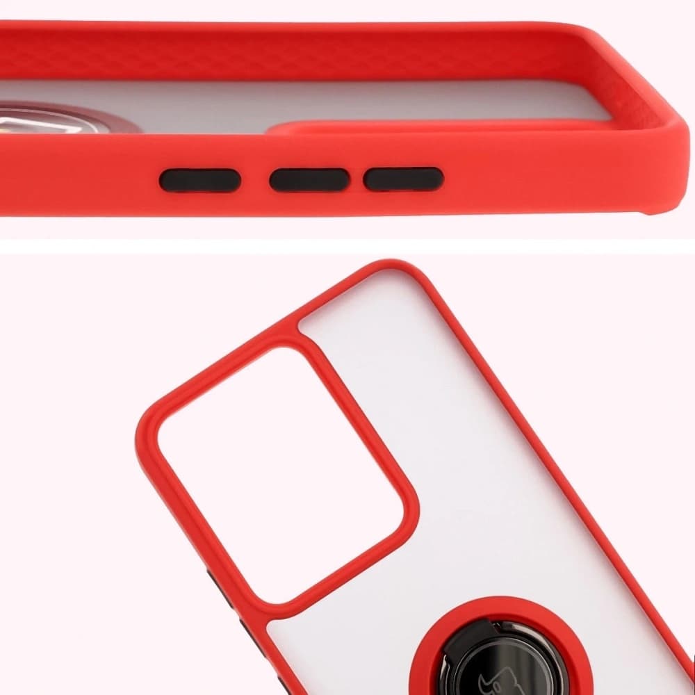 Bizon Case Hybrid Ring Realme 14 5G / 14T 5G smoky with a red frame - 3