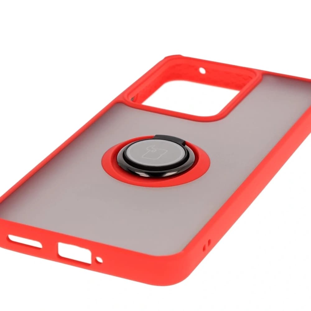 Bizon Case Hybrid Ring Realme 14 5G / 14T 5G smoky with a red frame - 5