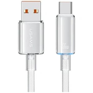 USAMS Cloud Series US-SJ658 USB-A / USB-C Kábel 6A 12m fehér