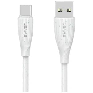 USAMS Zöld Sorozat SJ714 USB-A / USB-C Kábel 18W 3A 1m fehér
