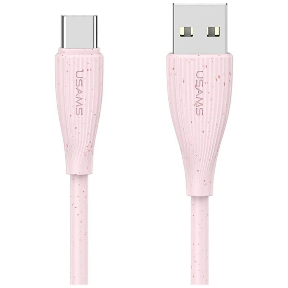 Cablu USAMS Green Series SJ714 USB-A / USB-C 18W 3A 1m roz Pink - 1