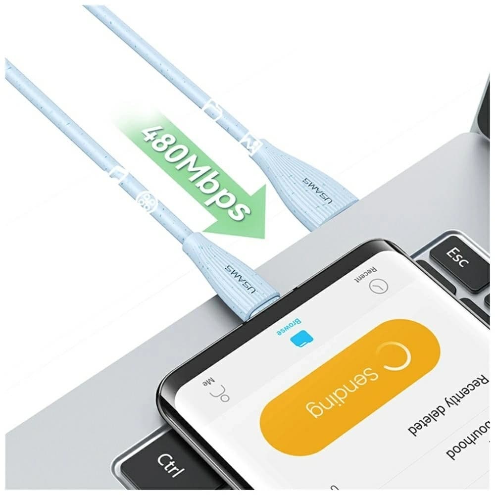 Cablu USAMS Green Series SJ714 USB-A / USB-C 18W 3A 1m roz Pink - 9