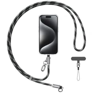 USAMS SJ746 Phone lanyard with USB-C / Lightning charging cable 30W 1.2m black