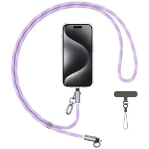 USAMS SJ746 Phone lanyard with USB-C / Lightning charging cable 30W 1.2m purple