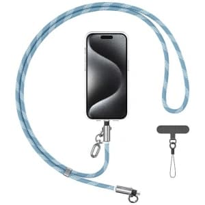 USAMS SJ746 Phone lanyard with USB-C / Lightning charging cable 30W 1.2m blue