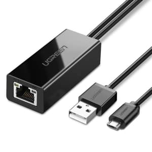 UGREEN 30985 Chromecast Ethernet Adapter Micro USB to RJ45 (black)
