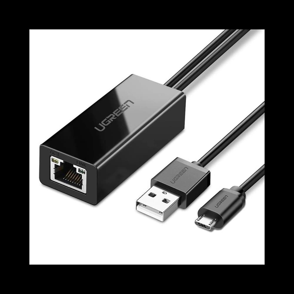 UGREEN 30985 Chromecast Ethernet Adapter Micro USB to RJ45 (black)
 - 1