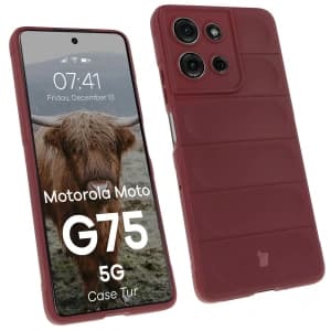 Carcasa Bizon Tur Motorola Moto G75 5G burgundă