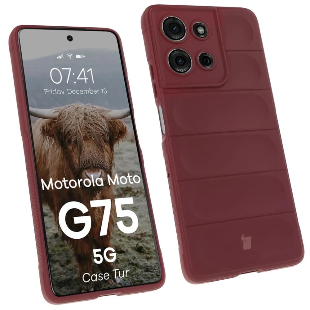 Carcasa Bizon Tur Motorola Moto G75 5G burgundă - 1