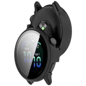 Bizon Case+Üveg Óra Garmin Vivoactive 6 matt fekete