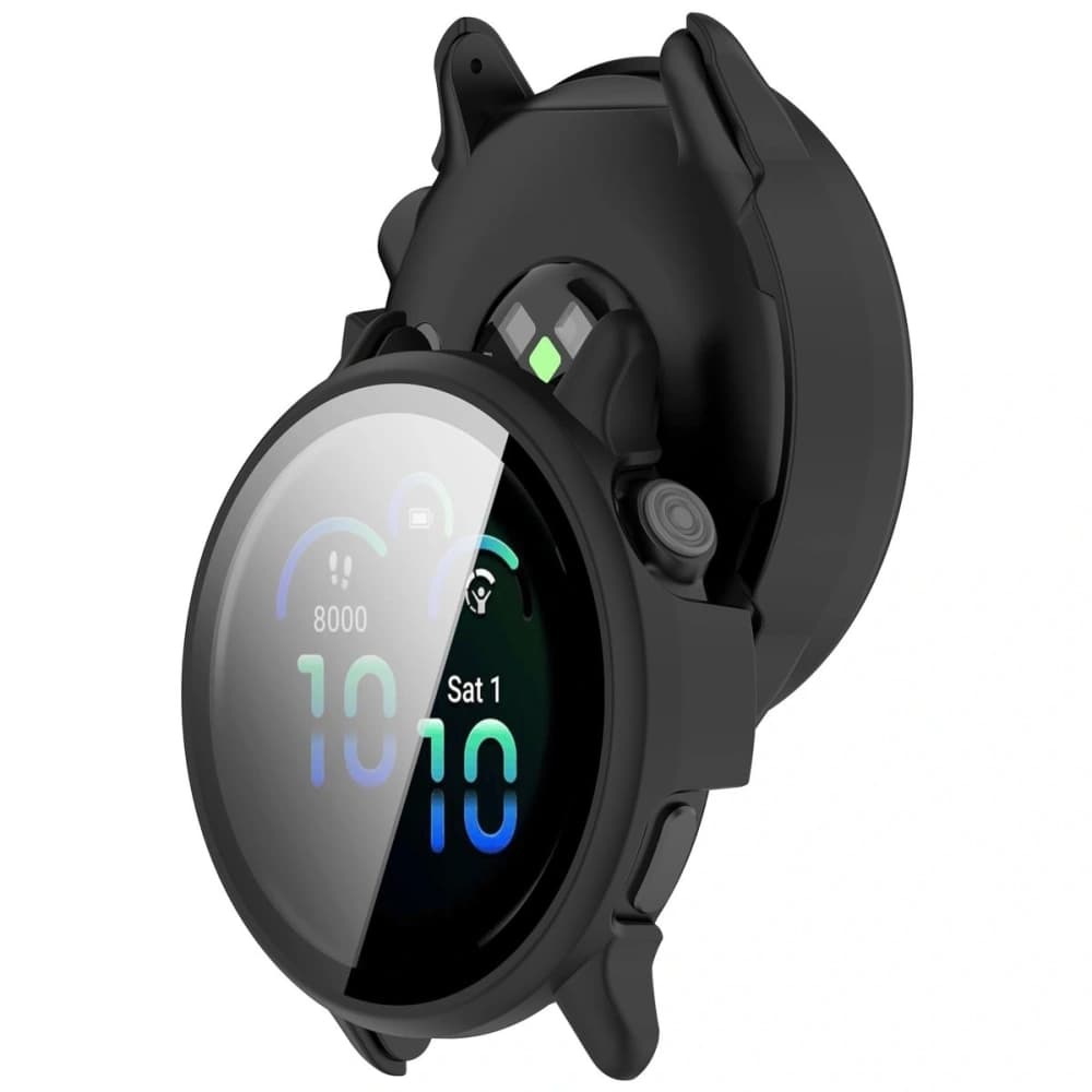 Bizon Case+Üveg Óra Garmin Vivoactive 6 matt fekete - 1
