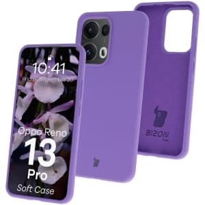 Silikonowe etui Bizon Soft Case do Oppo Reno13 Pro fioletowe