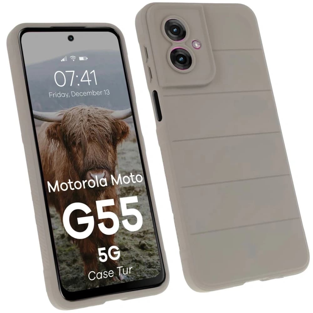 Pancerne etui Bizon Case Tur do Motorola Moto G55 5G jasnoszare - 1