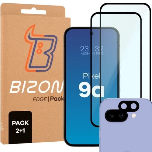Bizon Edge 2 Pack 2x sticlă temperată + protecție pentru lentile Pixel 9a