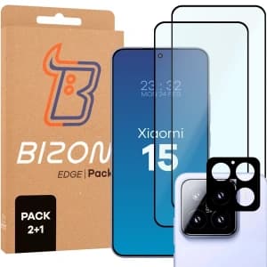 Bizon Edge 2 Pack 2x tvrzené sklo + ochrana objektivu Xiaomi 15