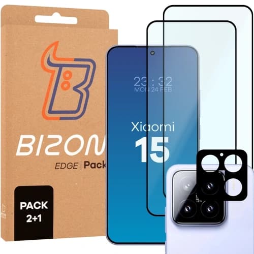 Bizon Edge 2 Csomag 2x edzett üveg + lencsevédő Xiaomi 15