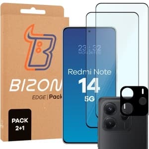 Bizon Edge 2 Pack 2x tempered glass + lens protection Xiaomi Redmi Note 14 5G