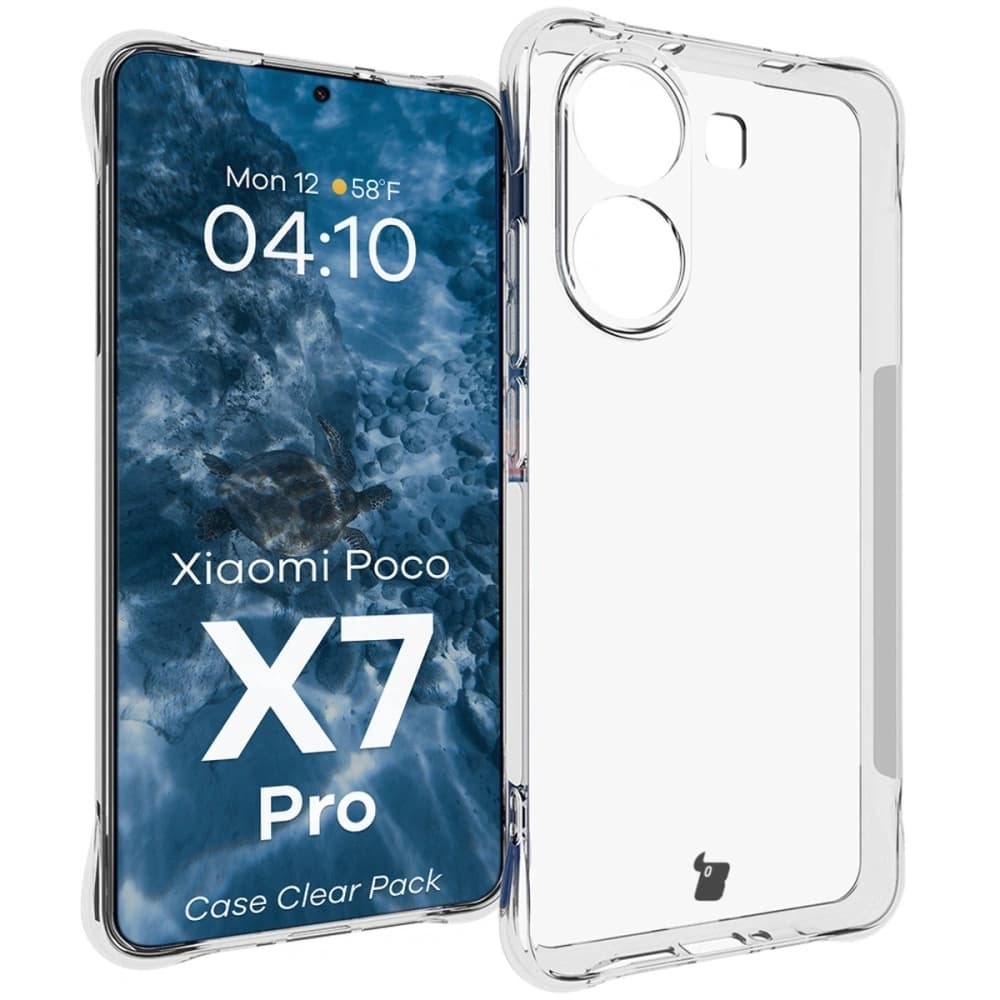 Bizon Case Clear Pack Hülle + 2x Displayschutzglas Xiaomi POCO X7 Pro - 3