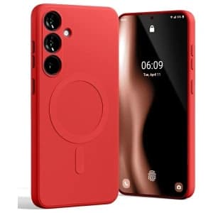 Mercury MagSafe Polosilikonový kryt pro Samsung Galaxy S24 FE červený
