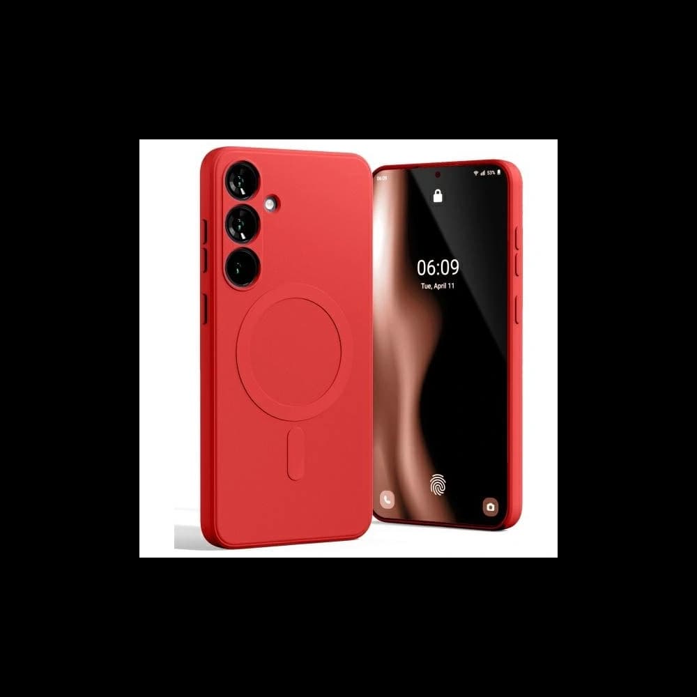 Mercury MagSafe Polosilikonový kryt pro Samsung Galaxy S24 FE červený - 1