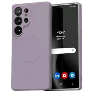 Mercury MagSafe Polosilikonový kryt pro Samsung Galaxy S25 Ultra fialkově purpurový