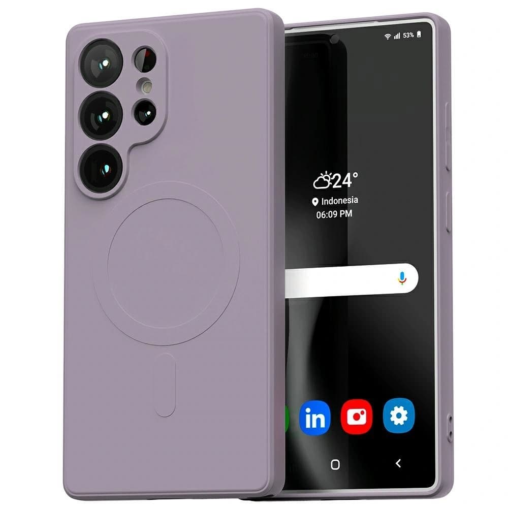 Husa Semi-Silicone Mercury MagSafe pentru Samsung Galaxy S25 Ultra, mov lila - 1