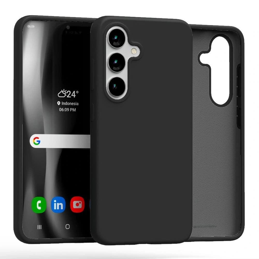 Mercury Silicone Case Samsung Galaxy S25 black - 1